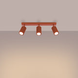 Plafondlamp KARBON 3L rood oker