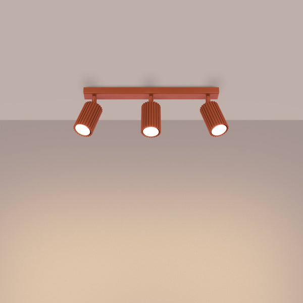 Plafondlamp KARBON 3L rood oker