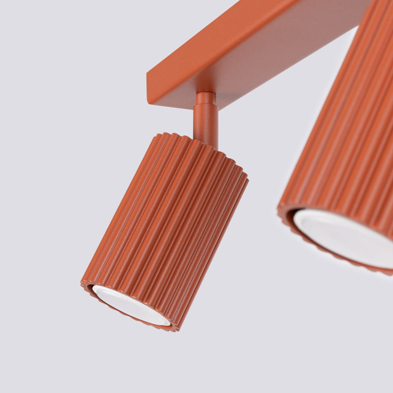 Plafondlamp KARBON 3L rood oker