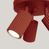 Plafondlamp KARBON 3P rood oker