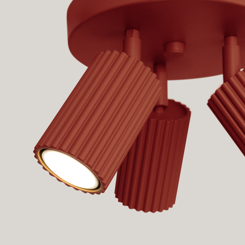 Plafondlamp KARBON 3P rood oker