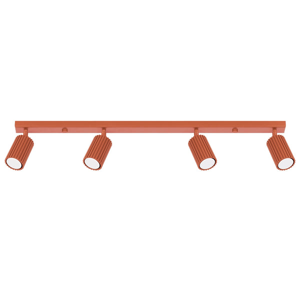 Plafondlamp KARBON 4L rood oker