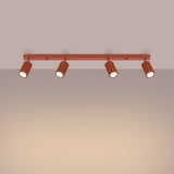 Plafondlamp KARBON 4L rood oker