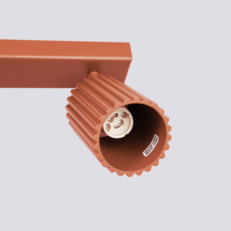 Plafondlamp KARBON 4L rood oker