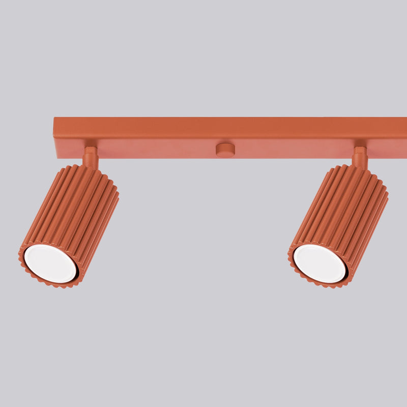 Plafondlamp KARBON 4L rood oker