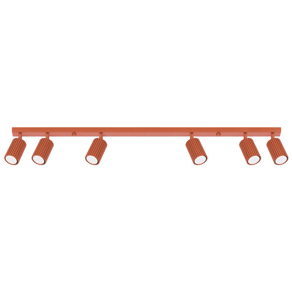 Plafondlamp KARBON 6L rood oker