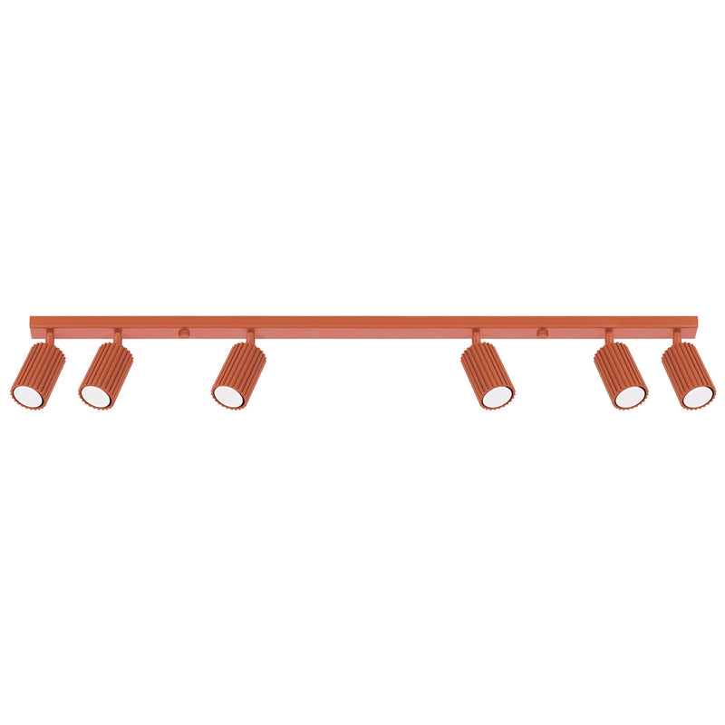 Plafondlamp KARBON 6L rood oker
