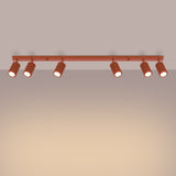 Plafondlamp KARBON 6L rood oker