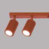 Plafondlamp KARBON 6L rood oker