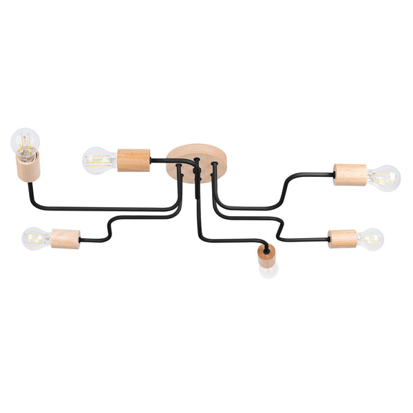 Moderne zwarte Kroonluchter TIMBO 6
