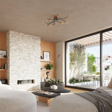 Moderne zwarte Kroonluchter TIMBO 6