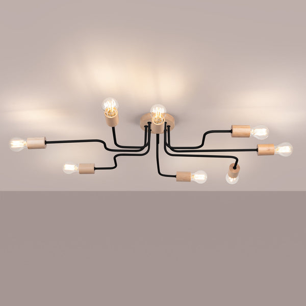 Moderne zwarte Kroonluchter TIMBO 8