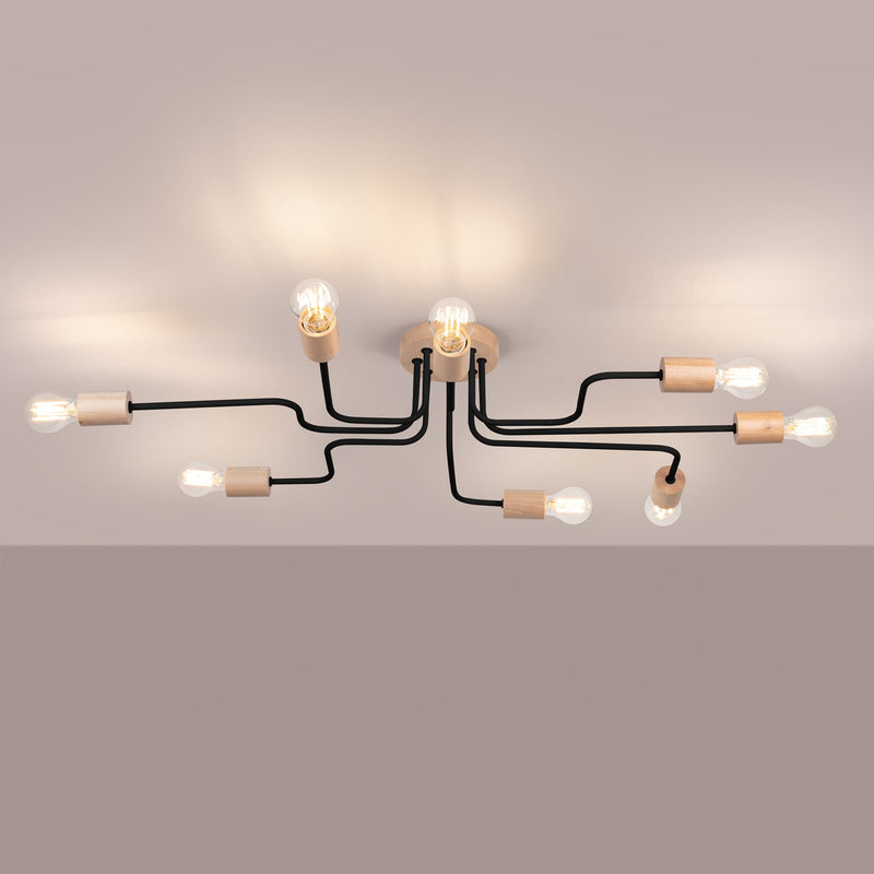 Moderne zwarte Kroonluchter TIMBO 8