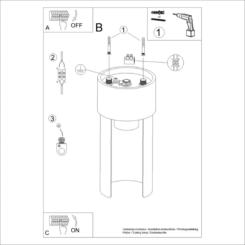 Roterende Plafondlamp FLASH wit