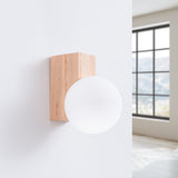Wandlamp BULBO natuurlijk hout