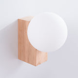 Wandlamp BULBO natuurlijk hout