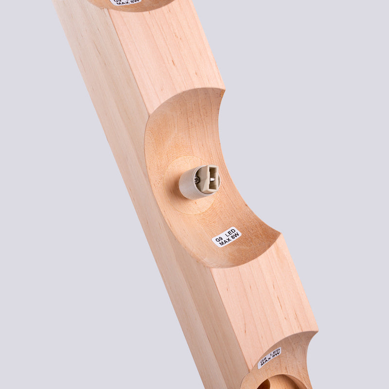 Plafondlamp BULBO 3 natuurlijk hout