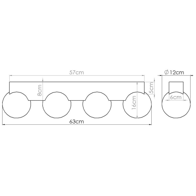 Plafondlamp BULBO 4 natuurlijk hout