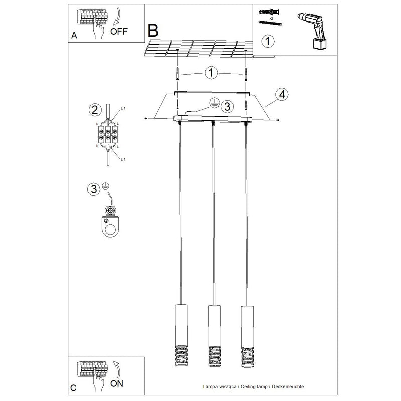 Hanglamp LAMI 3L wit