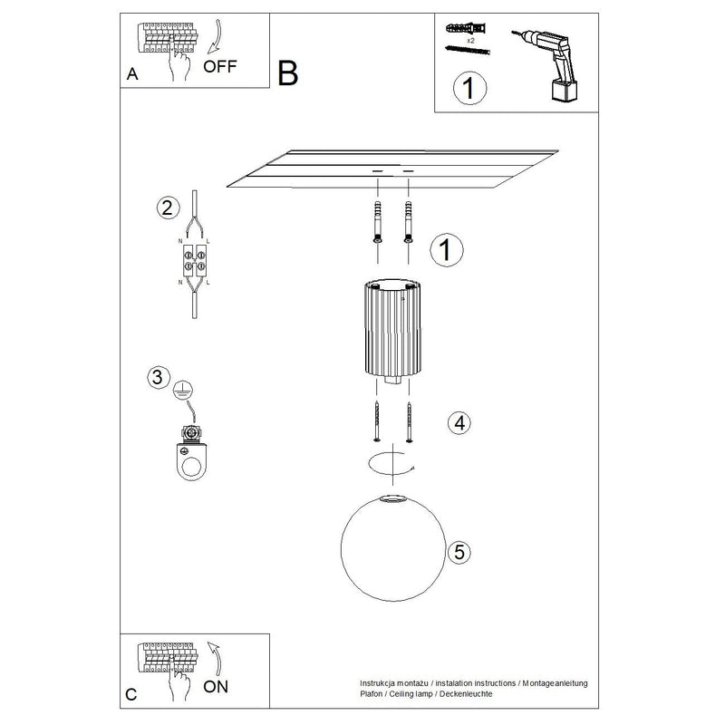 Plafondlamp HALO wit IP44