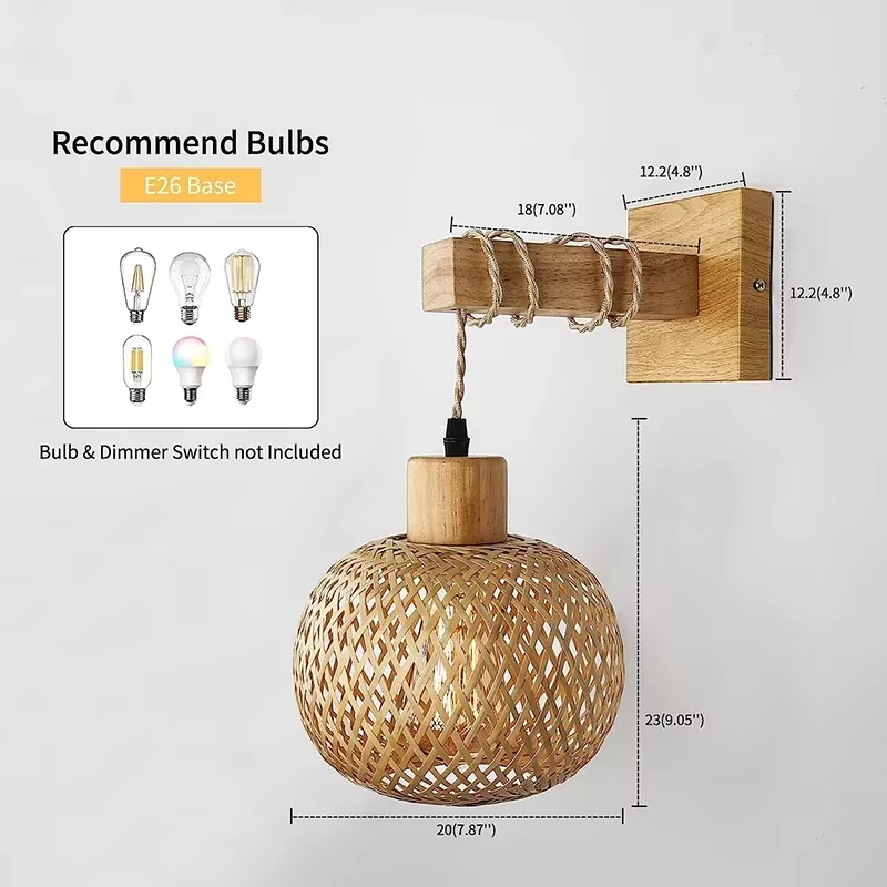 BAMBULUX Bamboe Wandlamp