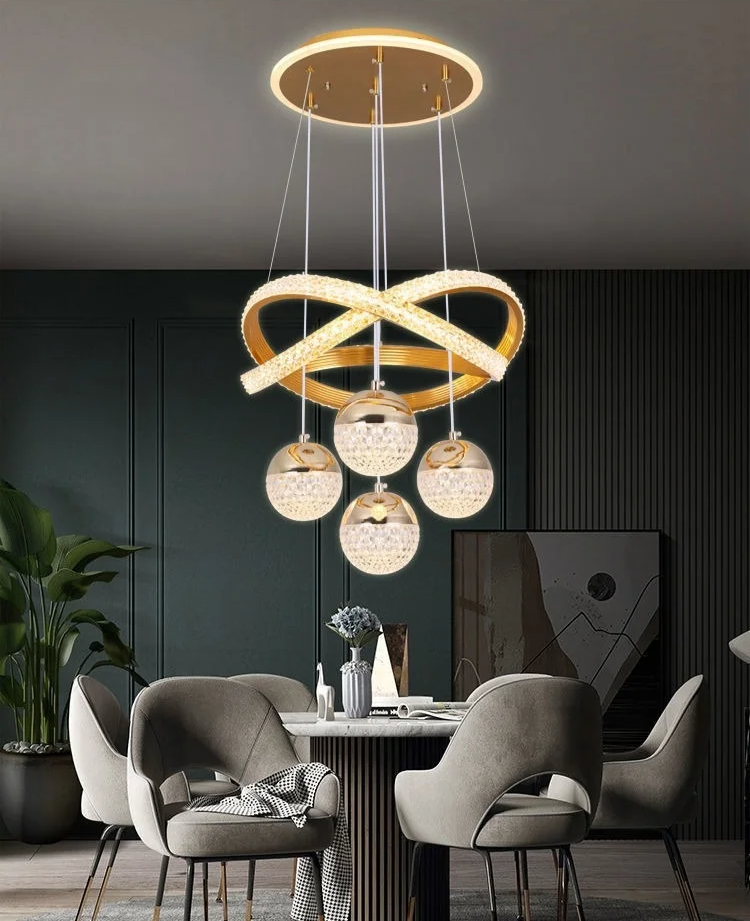LumaCrest LED Hanglamp – Moderne Art Deco Sfeer voor Eetkamer en Woonruimte