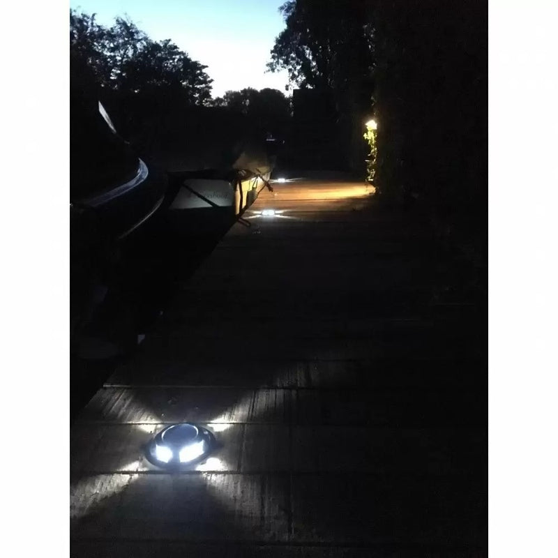 Solar Decklight RVS – Opbouw Vloerspot LED 8x Super Bright IP44