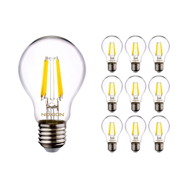 Voordeelpak 10x Noxion Lucent LED E27 Peer Filament Helder 4.5W 470lm - 840 Koel Wit | Vervangt 40W