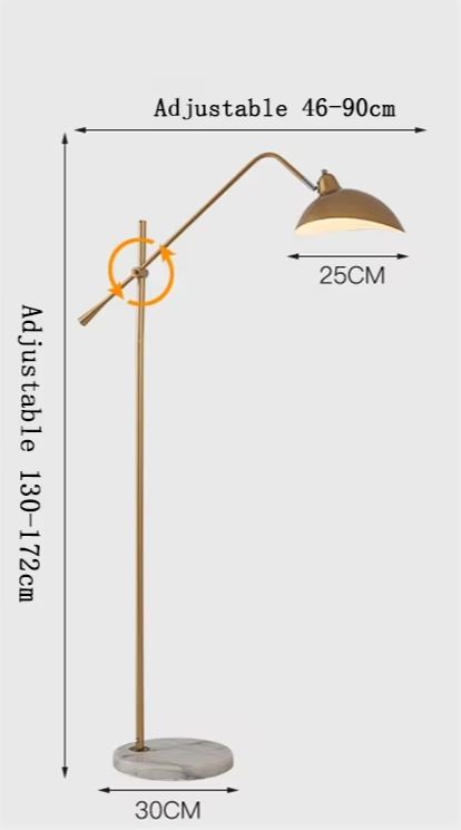 Nordic Gold Luxe Vloerlamp – Minimalistisch Design met Marmeren Basis