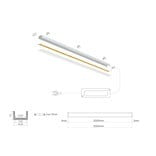 Aluminium profiel 10mm - L2000*B16*H9,5mm - Zwart + Matte omslag