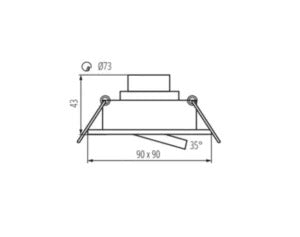 Arme-V LED Inbouwspot 5W 3000K Kantelbaar Wit Compact