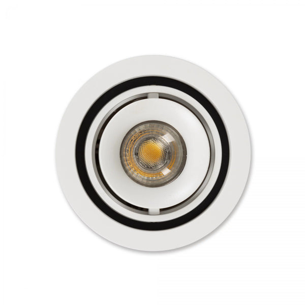 Bjorn 1 Rond Wit Inbouwspot – Draaibare & Kantelbare GU10 Plafondspot, Modern Aluminium