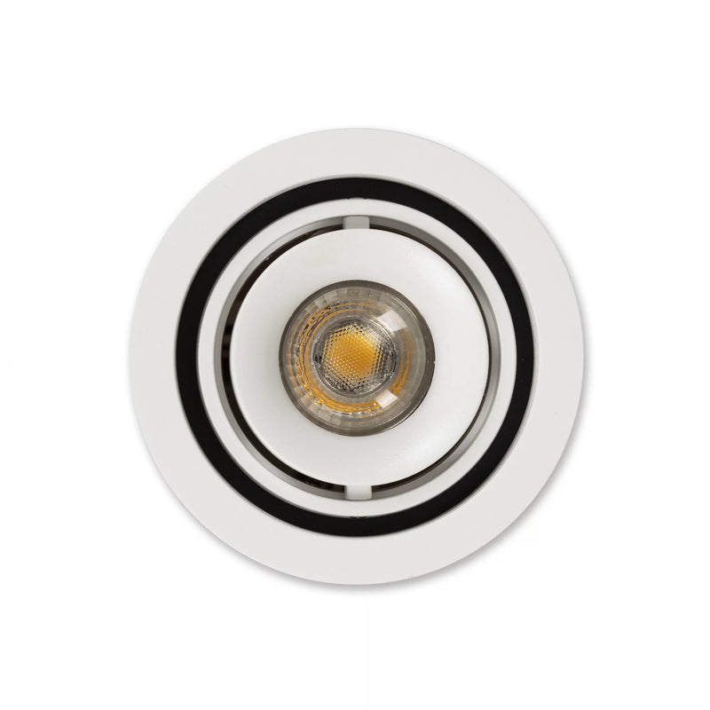 Bjorn 1 Rond Wit Inbouwspot – Draaibare & Kantelbare GU10 Plafondspot, Modern Aluminium