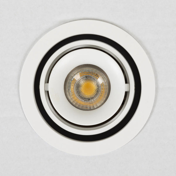 Bjorn 1 Rond Wit Inbouwspot – Draaibare & Kantelbare GU10 Plafondspot, Modern Aluminium