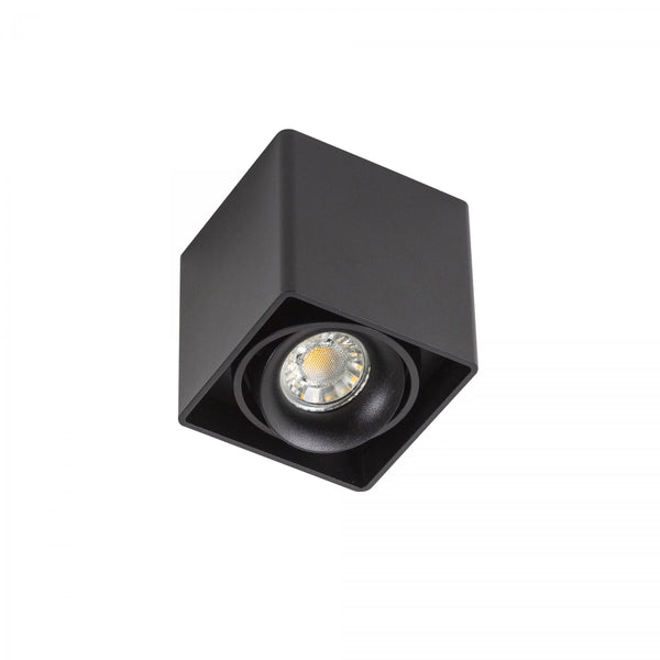 Bjorn 1 Zwart Opbouwspot – Verstelbare GU10 Plafond- en Wandspot van Aluminium