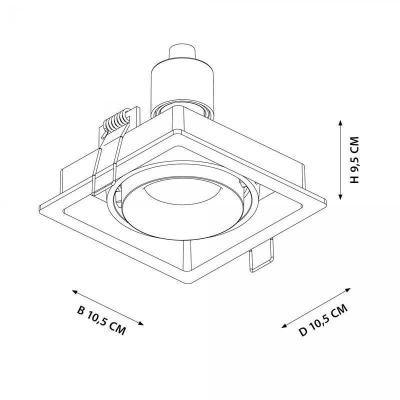 Bjorn 1 Wit Inbouwspot – Draaibare & Kantelbare GU10 Plafondspot, Modern Aluminium