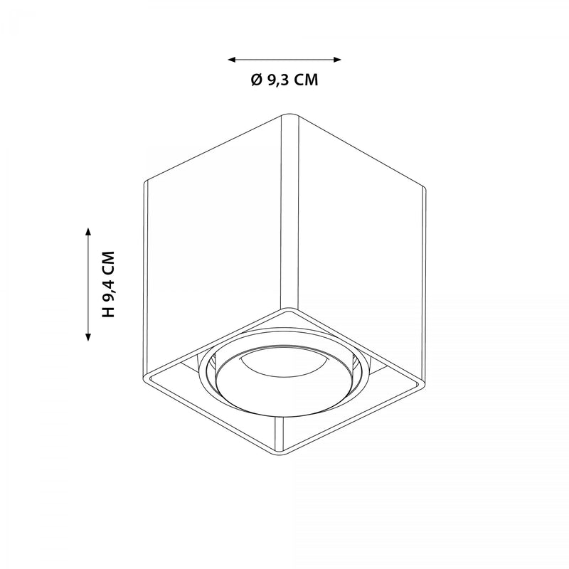 Bjorn 1 Wit Opbouwspot – Draaibare GU10 Plafond- en Wandspot van Aluminium