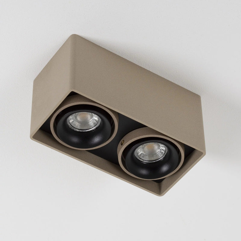 Bjorn 2 Champagne Opbouwspot – Draaibare 2-lichts GU10 Plafond- en Wandspot van Aluminium