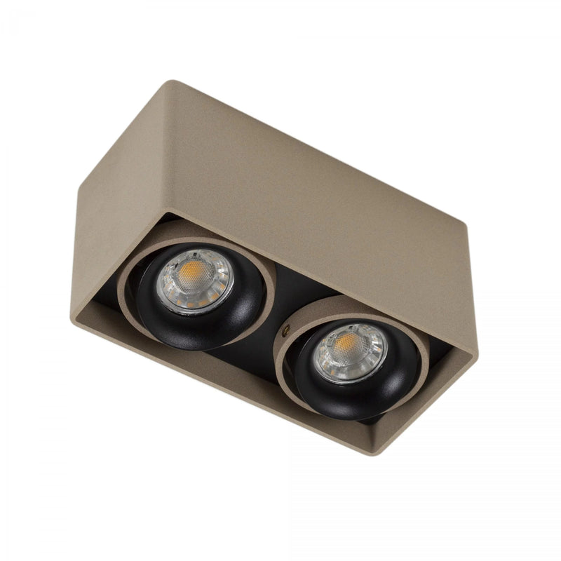 Bjorn 2 Champagne Opbouwspot – Draaibare 2-lichts GU10 Plafond- en Wandspot van Aluminium