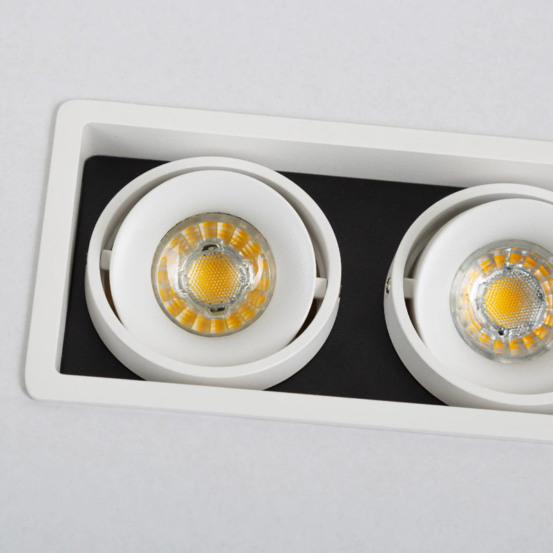 Bjorn 2 Wit Inbouwspot – Draaibare & Kantelbare GU10 Plafondspot, Modern Aluminium, 2-Lichts