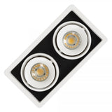 Bjorn 2 Wit Inbouwspot – Draaibare & Kantelbare GU10 Plafondspot, Modern Aluminium, 2-Lichts