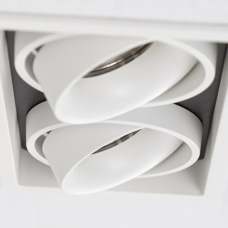 Bjorn 2 Wit Inbouwspot – Draaibare & Kantelbare GU10 Plafondspot, Modern Aluminium, 2-Lichts