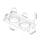 Bjorn 2 Wit Inbouwspot – Draaibare & Kantelbare GU10 Plafondspot, Modern Aluminium, 2-Lichts