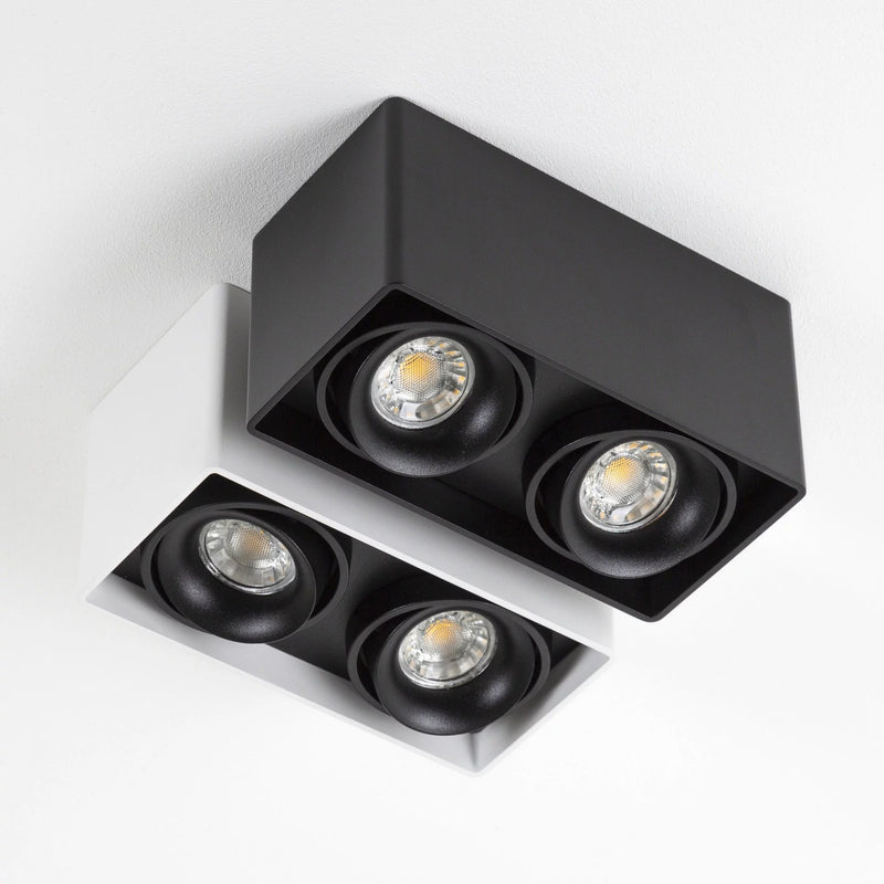 Bjorn 2 Wit Opbouwspot – Draaibare 2x GU10 Plafond- en Wandspot van Aluminium