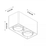Bjorn 2 Zwart Opbouwspot – Verstelbare 2-lichts GU10 Plafond- en Wandspot van Aluminium