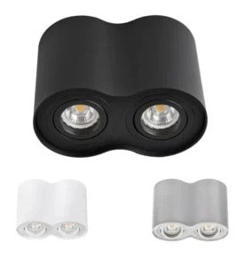 Bord-II LED Opbouwspot 2x GU10 Kantelbaar – Aluminium Wit/Zwart/Grijs