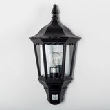 Buitenlamp Ancona plat zwart met sensor