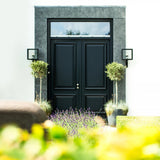 Buitenlamp Loosdrecht – Moderne Zwarte RVS Wandlamp met E27 Fitting