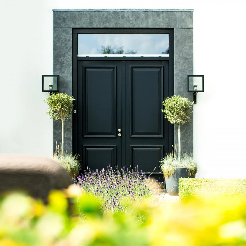 Buitenlamp Loosdrecht – Moderne Zwarte RVS Wandlamp met E27 Fitting