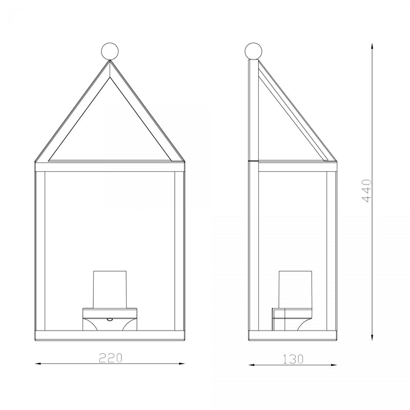 Buitenwandlamp Laren Zwart